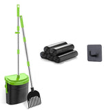 Pooper Scoopers Swivel Bin & Rake with 100 Waste Bag, Stainless Steel Handle Pooper Scoopers for Large Medium Small Dogs