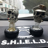 Skull Head Decoration Cartoon Appearance Widely Used Ornament Doll Car Interior Jewelry Halloween Gift