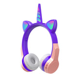 Unicorns Bluetooth 5.0 Headphone With Microphone RGB Light Earphone Girl Gifts Children for Computer Gaming Wireless Headset