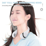 Portable Mini Hanging Neck Digital Display Power Bladeless Neckband Air Cooler USB Rechargeable Electric Fan For Running