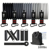 11pcs/set Non-slip Tension Rope Set With Handle, For Physical Therapy, Strength Training