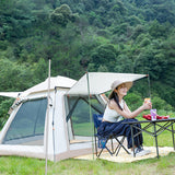 Quick Open with Canopy Automatic Camping Waterproof Portable Hexagonal Tent for Family 3-4/4-6 People