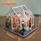 1 Set, Flower Assembled Dollhouse, Funny Assembled Toy, DIY Wooden Dollhouse Kit With Light, Assembled Puzzle House Assembled House Toy Valentine's Day Gifts Birthday Gifts Handmade Model Scene Flower Shop Kit DIY 3D Miniature Wooden Doll House Shop