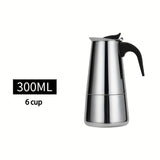 1pc Espresso Coffee Maker Pot Classic Italian Espresso Maker - Preferred Material, Best Capacity, Induction Compatible Steel Coffee