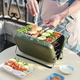 Outdoor Folding Portable Stainless Steel Grill, Small Skewer Stove, Household BBQ