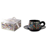 Teacup Set Vintage Hand Painted ral Birds Ceramic Mugs Home Party Reusable Breakfast Oatmeal Cup Heat Resisting Coffee Cups