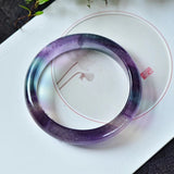Natural Color Fluorite Bracelet  Iridescence Thousand Layer Pattern Ice Field Stone Amethyst Round Bracelet