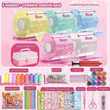 5 Rolls Bubble Tape Non-Marking Balloon Tape Adhesive for DIY Craft Toy Making Reusable Color High Sticky Nano Tape