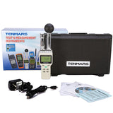 TENMARS TM-188D TM188D  Handheld Heat Stress Wet Bulb Black Globe Temperature WBGT Humidity DEW Meter Tester with Datalogger