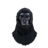 Full Head Realistic Furry Gorilla Mask,Mouth Move Gorilla Mask, Moving Jaw Animal Mask Big Foot Mask for Halloween Christmas Costume Party Props