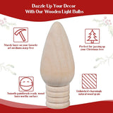 Wooden Light Bulb Unfinished Wood Ornaments For Crafts And Christmas Trees Supply, 2 Inch High