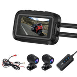 Motorcycle Special Driving Recorder DVR 3.0 Inch Waterproof Screen With Dual 1080P Cameras Support Wifi Connect Phone GPS Track