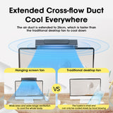 Hanging Bladeless Fan - Rechargeable, Adjustable Angle, Low Noise For Computer Screen & Office