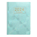 A7 Notebook 2024 English Planner Faux Leather Hardcover Mini Journal with Ink-proof Paper