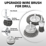 15 Pack Wire Brush Set Kit With 1/4 Inch Hex Shank, Wire Cup Brush For Drill, Mold Wire Brush For Drill Bit