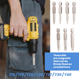 7Pcs Set Bit Screwdriver Drill Bits Screw Driver Magnetic 1/4Inch Hex Shank Hand Tools Five-Pointed Star Bore Hole