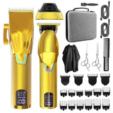 Resuxi LM-2027A Rechargeable Professional Barber Electric Wireless Clipper Hair Trimmer Set with Charging Base