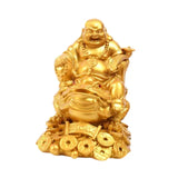 Laughing Buddha Resin Statue - Fengshui Home Decor with Money Frog