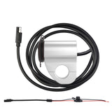 Aluminium Alloy Motorcycle Handlebar Mount 2.4A USB Charger Voltmeter ON/Off Switch SAE Fits for 22mm-26mm Handlebars