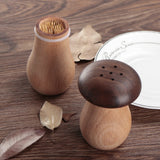 Solid Wood Toothpick Holder Toothpick Box Black Walnut Wood Mushroom Cute Shape