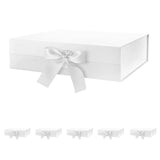 6 Large Gift Boxes with Ribbon 13.5x9x4.1 Inches, White Gift Boxes with Lids Large, Bridesmaid Proposal