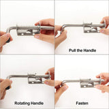 4 Pack 5 Inch Spring Loaded Latch Pin 304 Stainless Steel Barrel Bolt Thickened 2mm Door Lock, Brushed Finished