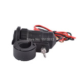 Universal 12/24V Waterproof Motorcycle Handlebar Mounted Cigarette Lighter Socket with 60cm Cable