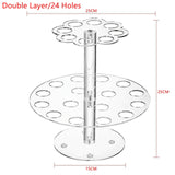 Transparent Acrylic Ice Cream Cone Stand Cake Dessert Holder Display Stand Party Shelf 16/24 Hole Round Wedding Display Holder