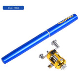 Outdoor Portable Pocket Telescc Mini Pole Pen Shape Folded Rod With Reel Wheel Fishing Accessories