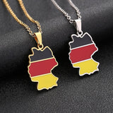Germany Map Necklace Titanium Steel Necklace Jewelry Pendant Necklace For Friends