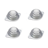 4Pcs Universal Rotation Ball Conveyor Wheel Caster 1/2inch Ball Transfers Roller Flange Mounted Roller Bearings for Conveyor