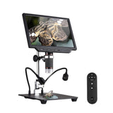 Desktop Digital Microscope for Adults 13X-540X Magnification with 10.1 Inch IPS Screen 52MP Photo 4K Video Built-in Battery LED Fill Lights with Adjus
