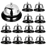 12 Pack Call Bell 3.35 Inch Diameter, Metal AntiRust, Desk Bell for Hotels, Schools, Restaurants (Silver)
