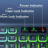 Wireless Keyboard and Mouse Combo RGB Backlit, Rechargeable Light Up Letters, Full-Size, Ergonomic, Sleep Mode, 2.4GHz