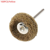 100PCS Scouring Pad Brush Nylon Abrasive Brush Fiber Grinding Sanding Head Buffing Polishing Wheel For Grinding Tools 3MM Shank