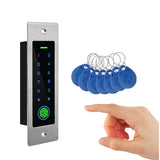RFID Keyless Door Opener Metal Access Control Scanner 100 Users Mini IP66 Waterproof Embedded Fingerprint Reader