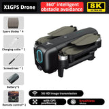 X1GPS 8K Dual Camera Drone Obstacle Avoidance FPV UAV Remote Control Brushless Aircraft Image Transmission Folding Quadcopter
