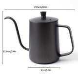 1pc 600ml Hand-Pouring Coffee Pot with No. 6 Handle and Cover - Perfect for Brewing Delicious Coffee at Home