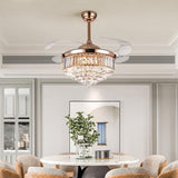 chandelier 42 inches Crystal Ceig Fan With Light ceig fan light led remote controller