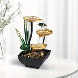 1pc USB Powered Desktop Water Fountain For Home And Office Decor, Portable Tabletop Waterfall Kit Soothing Relaxation, Zen Meditation Indoor Water Fountain With Natural Rocks And Reflective Lights,room Decor