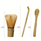 1pc BambooWorx Tea Set, Matcha Whisk, Traditional Spoon, Teaspoon, The Perfect Set For Preparing Traditional Matcha Cups