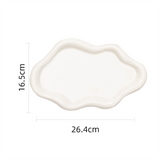 Ceramic Tray Dish for Ring Key Trinket Cloud Shape Jewelry Plate Holder Bedroom Decor Aesthetic Gift A