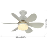 Fans Lights Crystal Fandelier 3000K-6500K 3 Speed Remote Control LED Ceig Fan For Bedroom/Garage/Kitchen