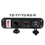 DIY Pre Wired Switch Dual USB Cigarette Lighter 4.2A 4in1 Panel Mount Socket Car Voltmeter