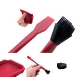 4-Piece Woodworking Adhesive Coating Set Multifunctional Soft Silicone Wood Glue Tray Thin Non-Slip Flat Scraper DIY Crafts