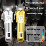 Resuxi BES-518 Salon Electric Clipper High-power Men's Household All Metal LCD Digital Display Hair Trimmers