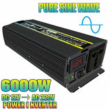 Pure Sine Wave Inverter 4000W 6000W 8000W Power DC 12V To AC 220V Voltage Converter Solar Car Inverters With Digital Display