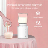 Portable Baby Bottle Warmer Wireless Milk Heater Defrosting Heating Dual Modes 4 Levels Temperature for Travel Outdoor Use