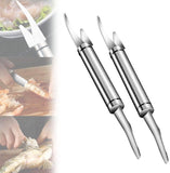 Multifunctional Shrimp Line Belly Knife, Stainless Steel Fish Scale Planer, Clear Shrimp Knife, Portable Shrimp Cleaning Tool 2pcs (304 Double Head Sh