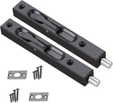 Hidden Door Latch, 304 Stainless Steel Door Latch, Hidden Door Latch Stainless Steel Security Lock 2pcs (6 Inch Yar Black)